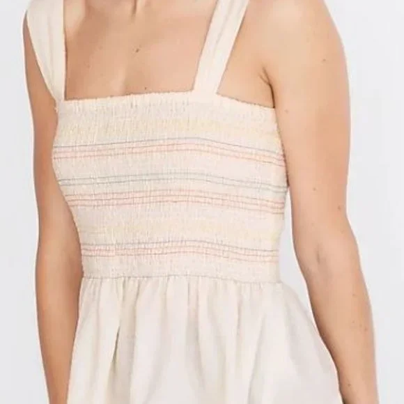 Madewell Tops Madewell Texture Thread Rainbow Smocked Peplum